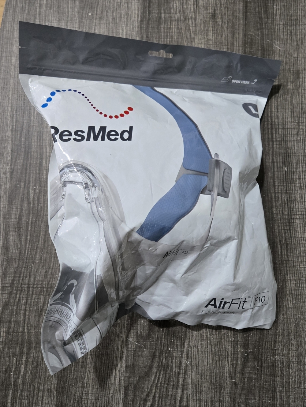 ResMed AirFit F10 Headgear 63103 Large New But Tear In Bag